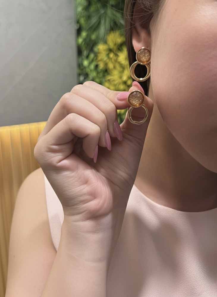 Rutilated Quartz Earrings - Sun Thread