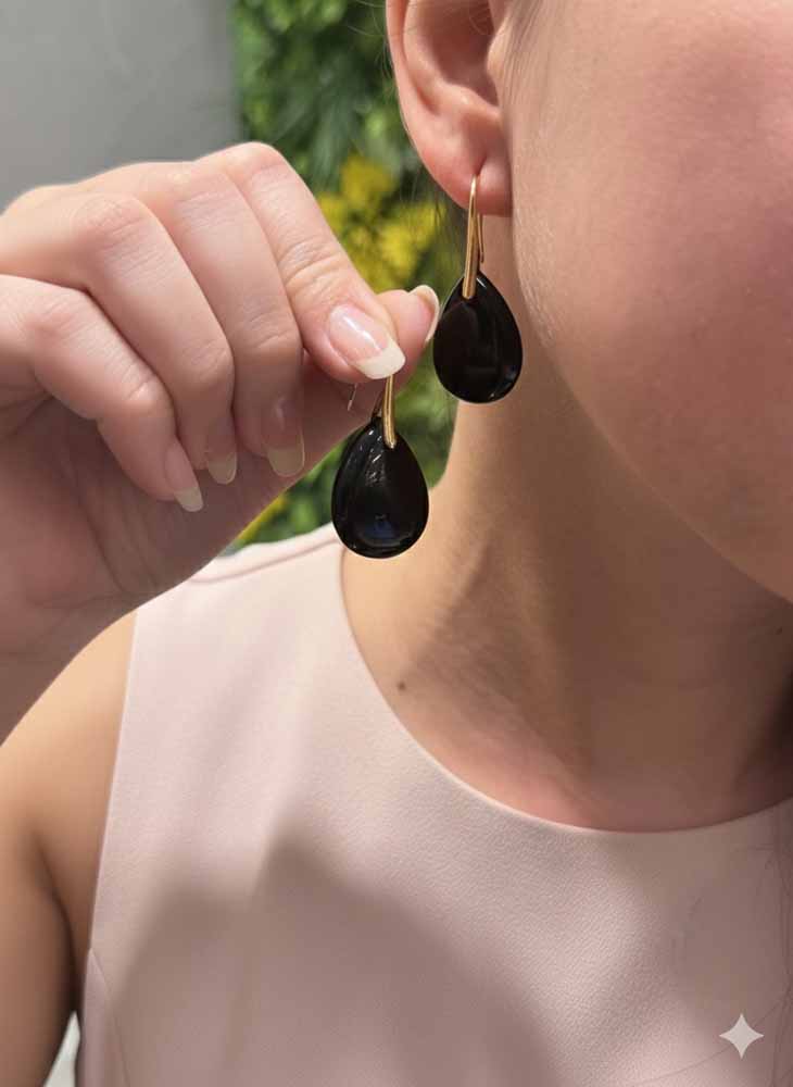 Obsidian Drop Earrings - Obsidian Shield