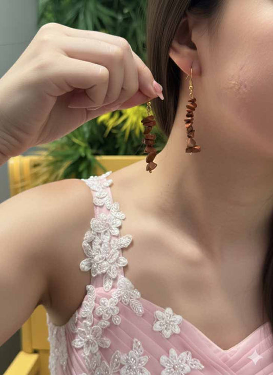 Heart Whisper – Strawberry Quartz Earrings