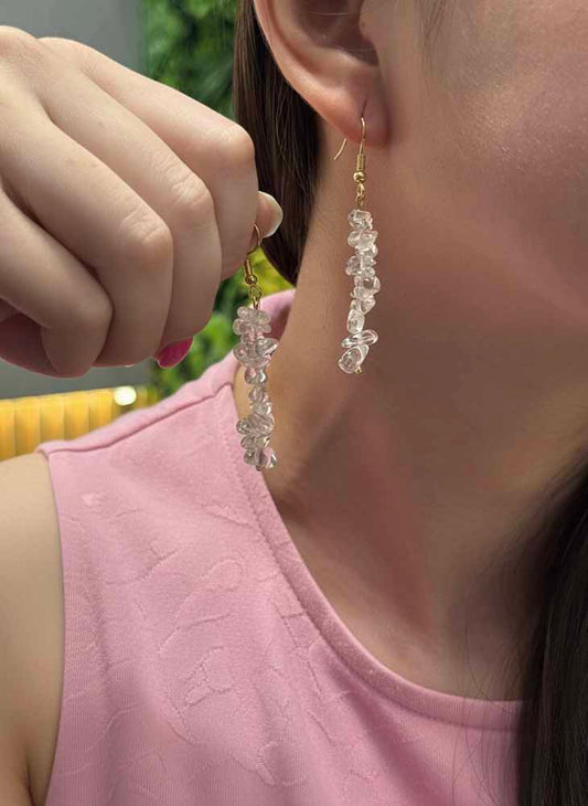 Celestial Clarity – Clear Quartz Earrings