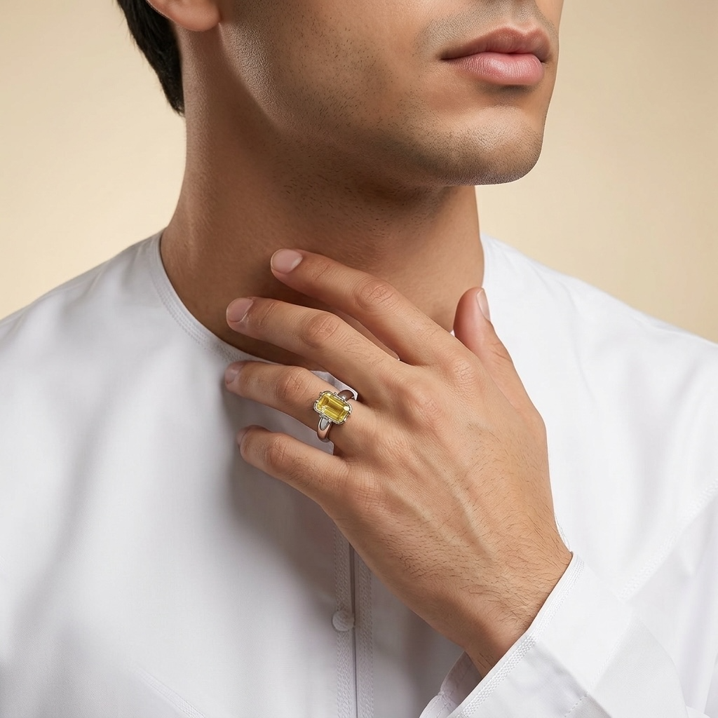 Royal Yellow Sapphire Pure Silver Heritage Ring