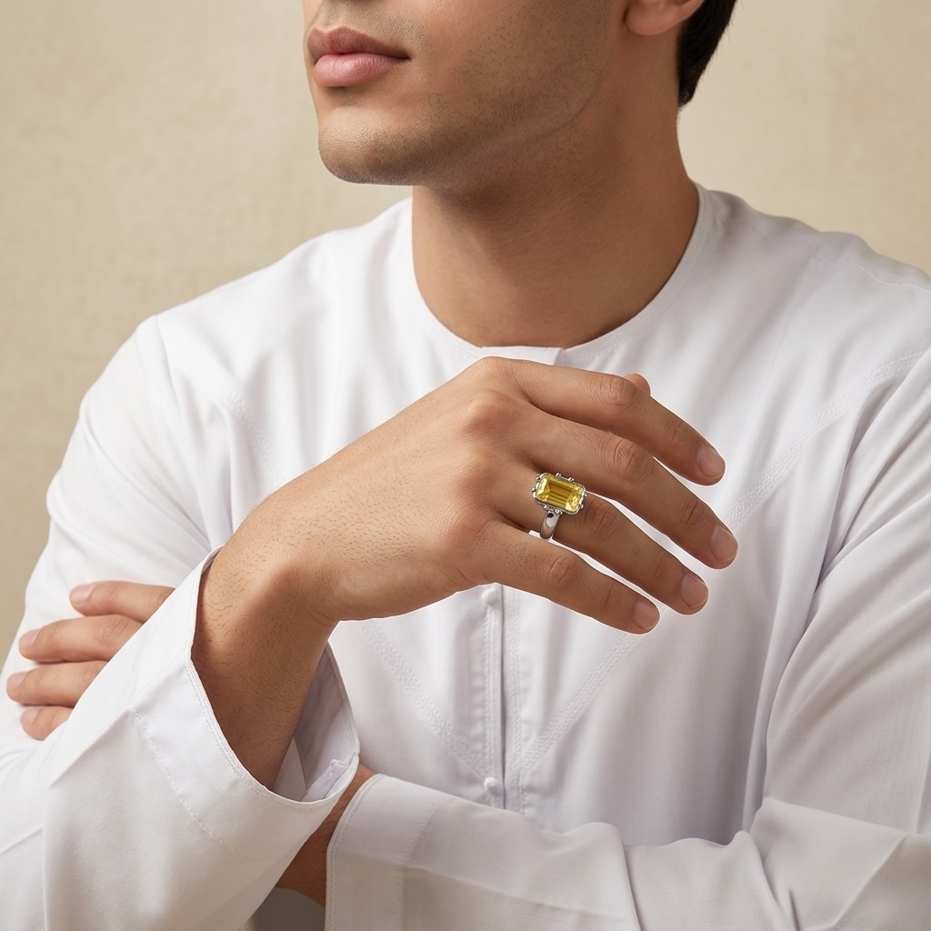 Royal Yellow Sapphire Pure Silver Heritage Ring