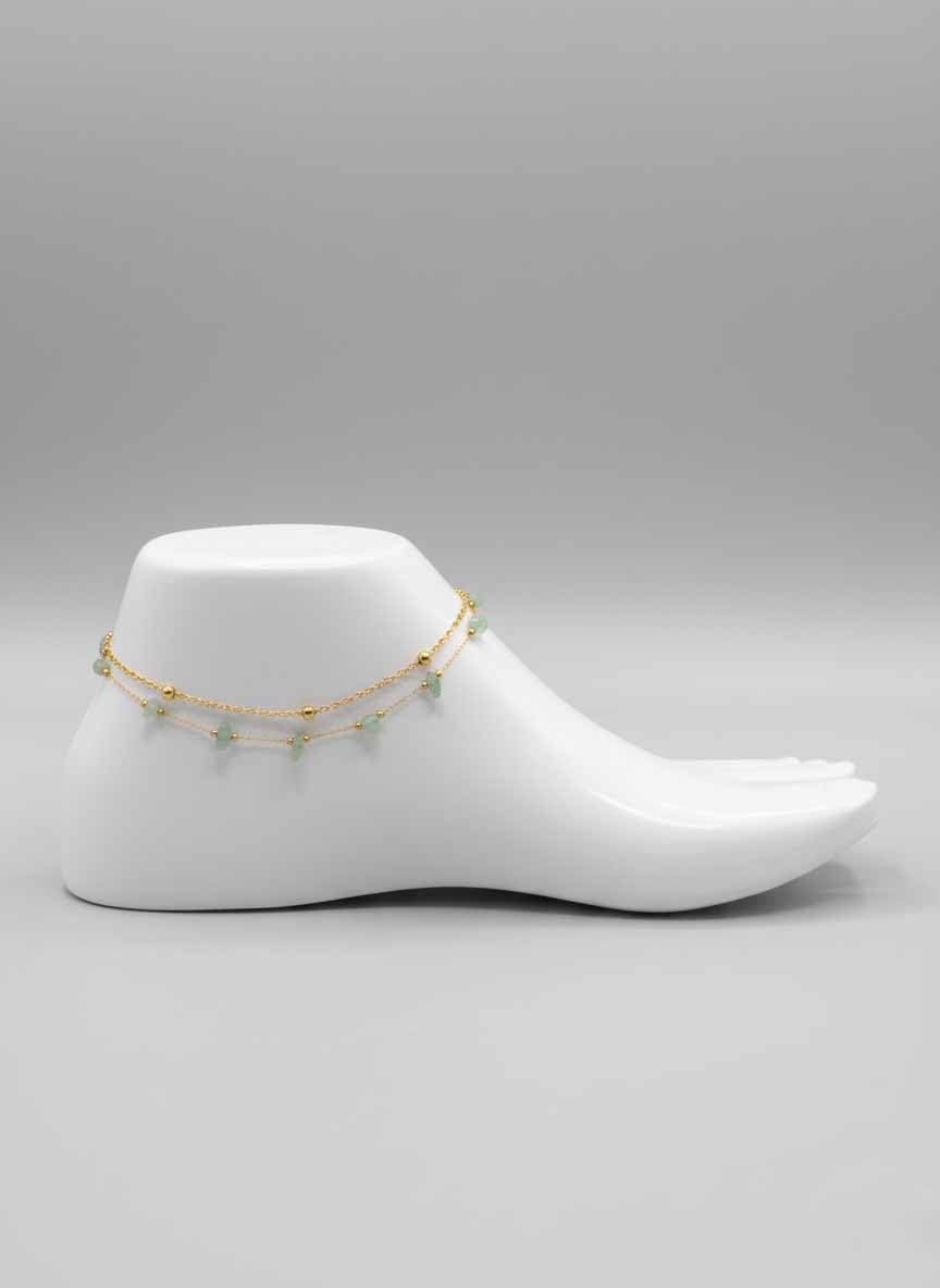 Green Jade Anklet Bracelet – Natural Jade Chain Anklet for Protection & Good Luck