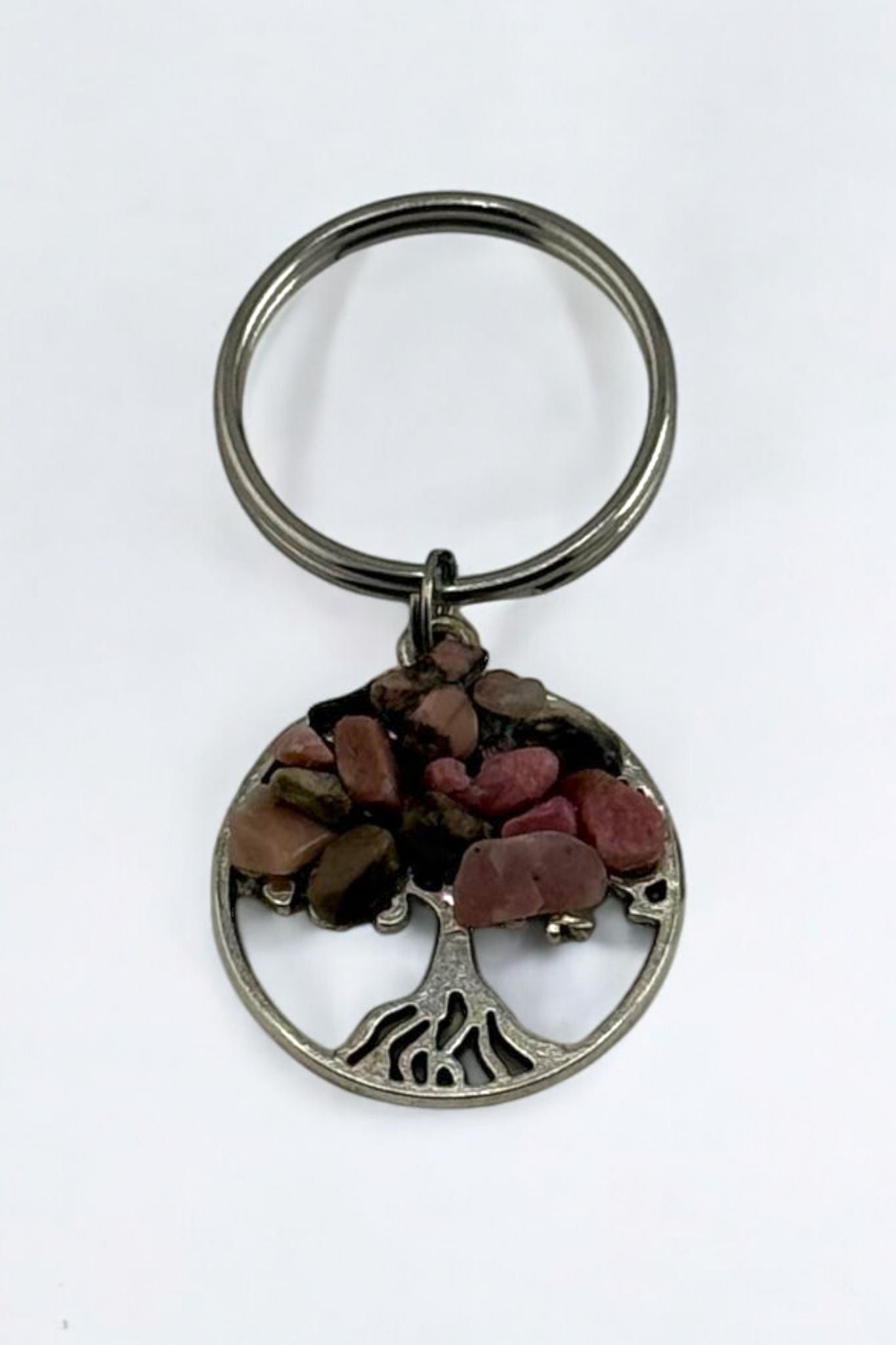 Jasper Tree of Life Keychain – Crystal Jasper Stone Tree Keychain for Energy & Balance
