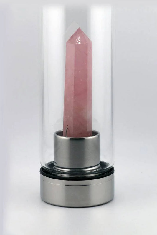 Love Flow Crystal Bottle – Rose Quartz Edition