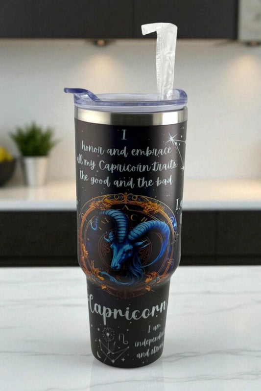 Majestic Capricorn Zodiac Tumbler – Rooted in Strength, Rising in Wisdom