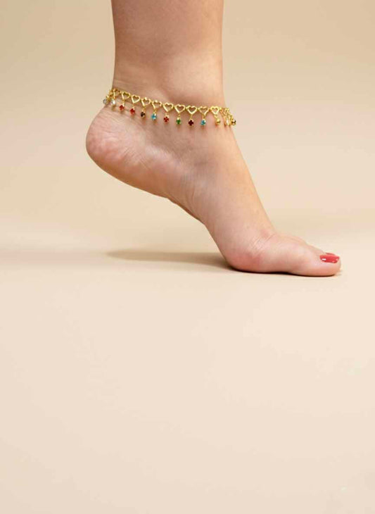 Gemstone Anklet – Mixed Chain Anklets with Natural Healing Stones