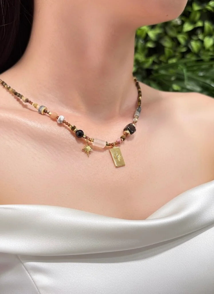 Mixed Crystal Necklace – Healing Vibes & Radiant Spark