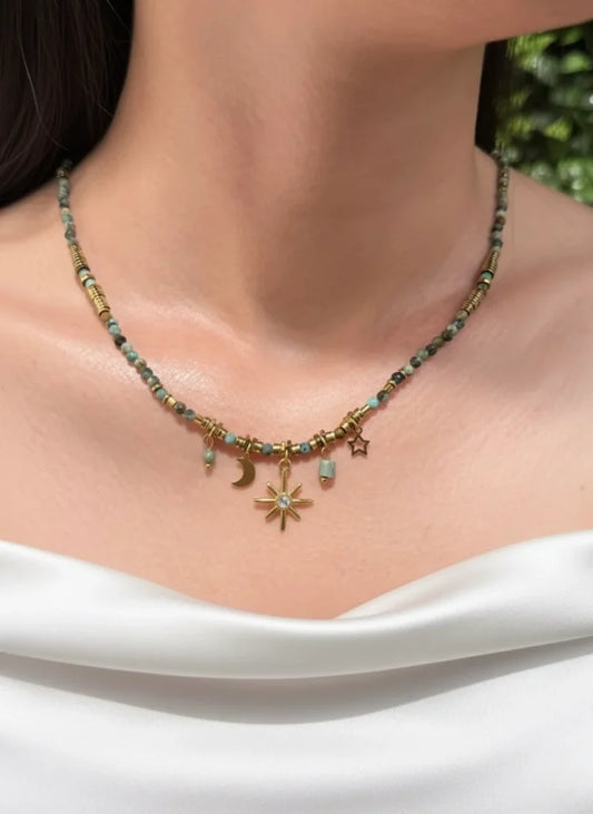 Mixed Turquoise Necklace – Free Flow, Protection & Natural Beauty