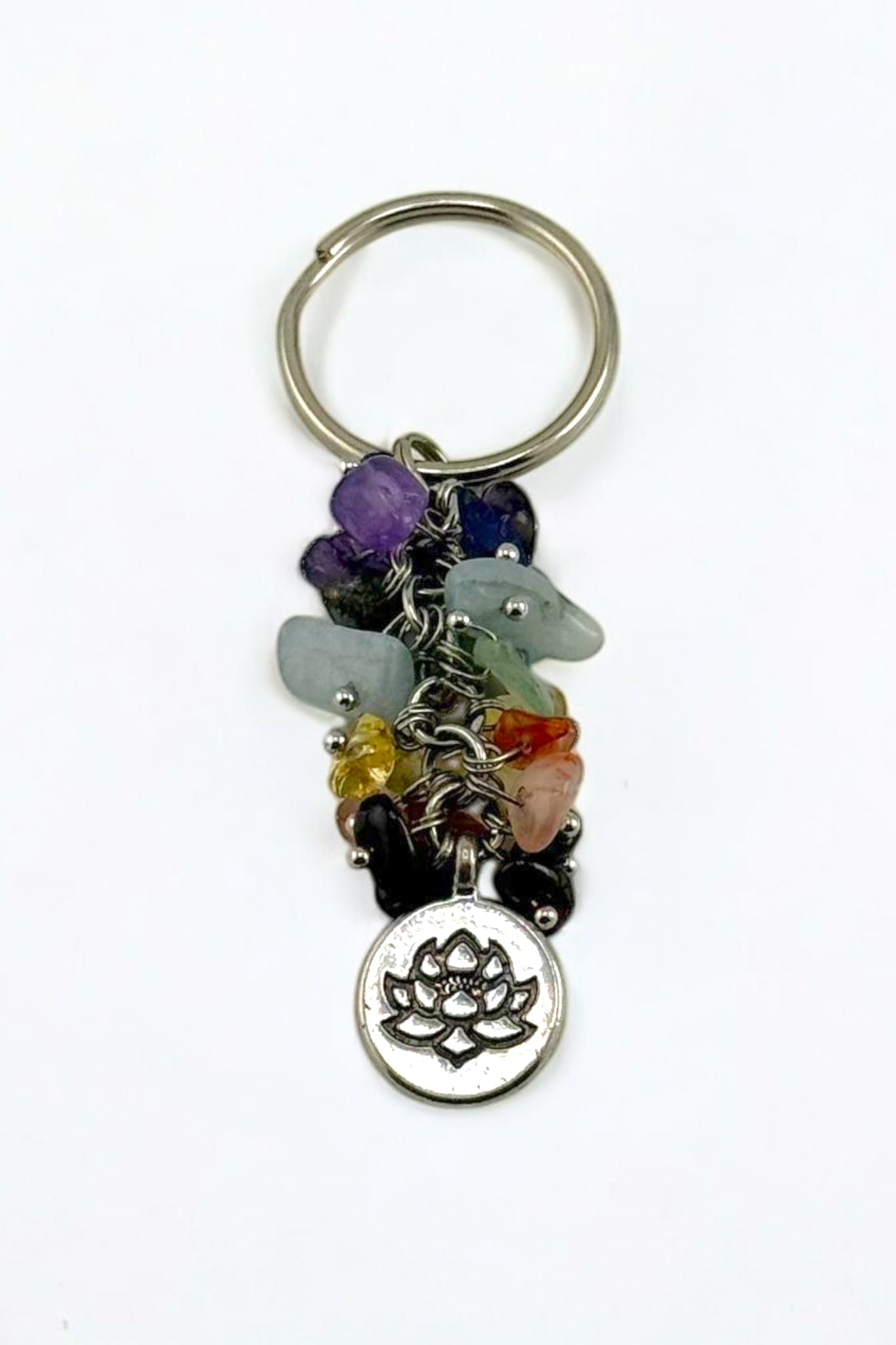 Mixed Quartz Crystal Keychain – Raw Stone Keychain for Healing & Positive Energy