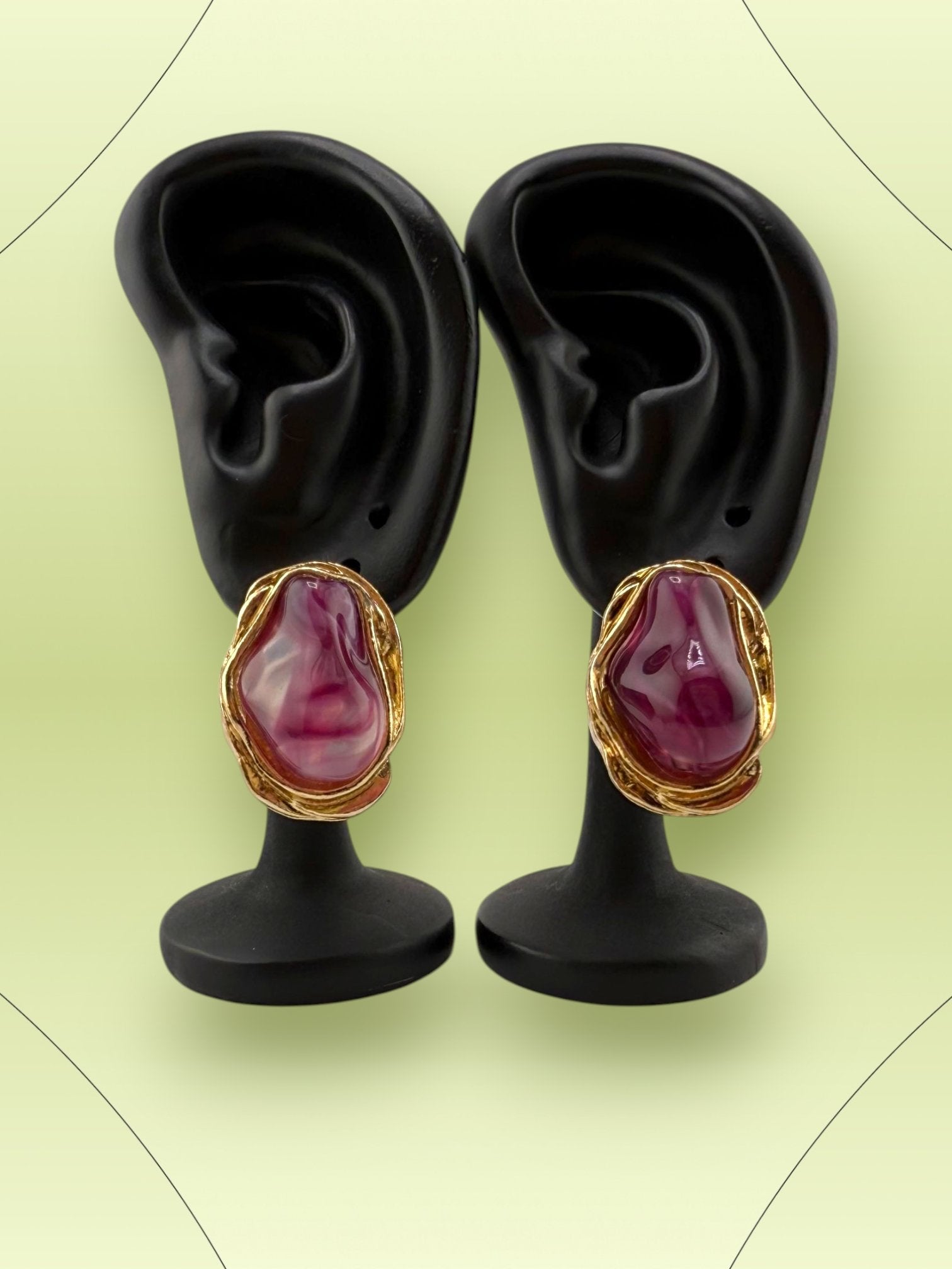 Pink Agate Stud Earrings - Royal Bloom