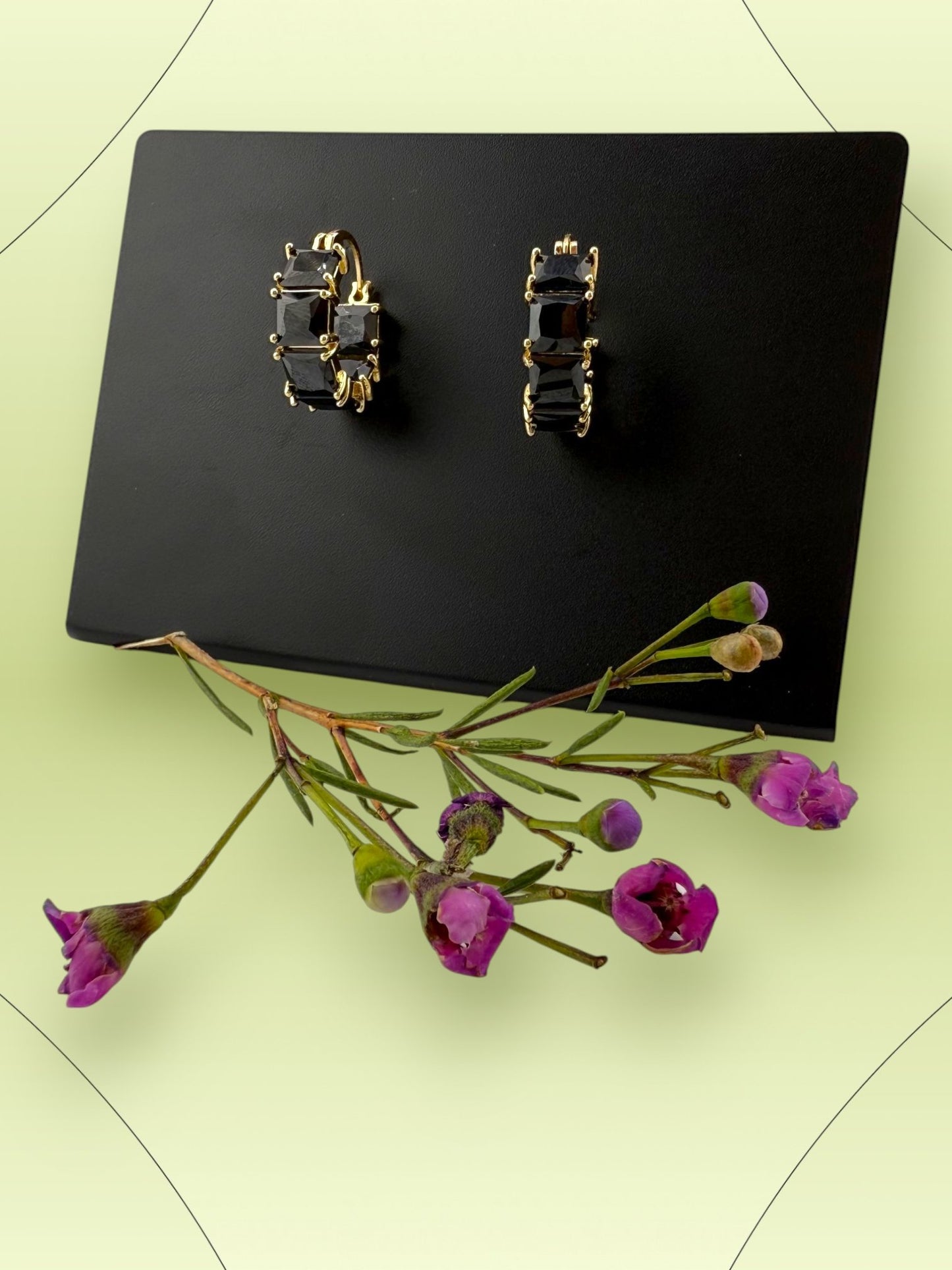 Obsidian Gold Hoop Earrings - Noir Guard