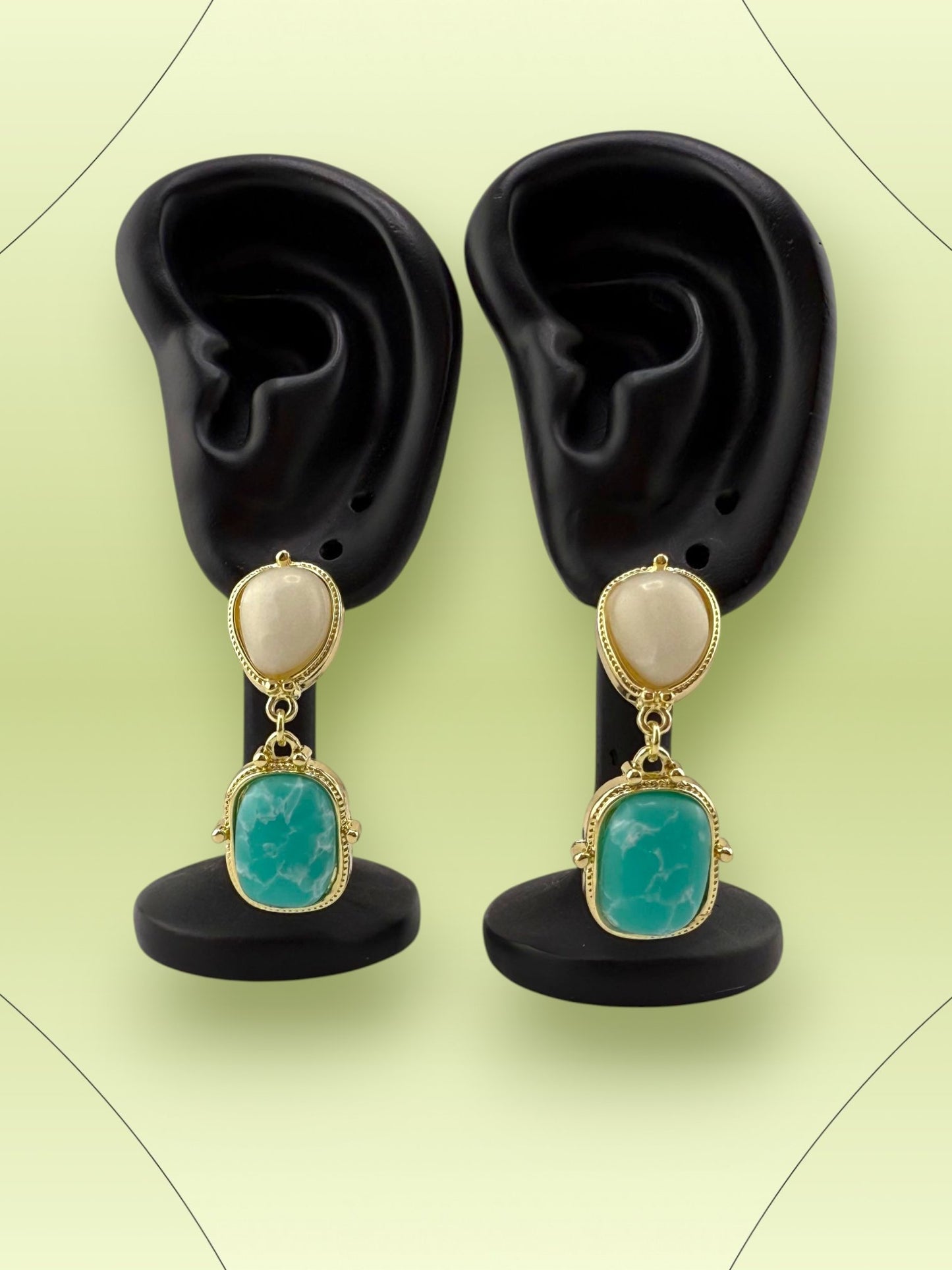 Turquoise & Pearl earrings - Aqua Tranquil