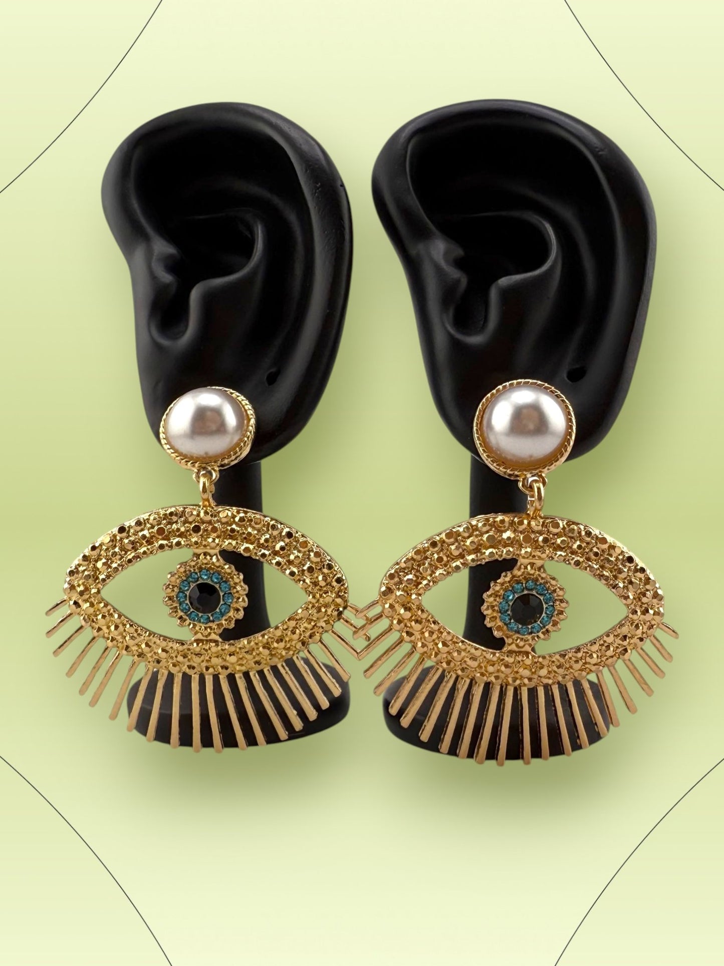 Golden Evil Eye Pearl Earrings - Eye of Divine