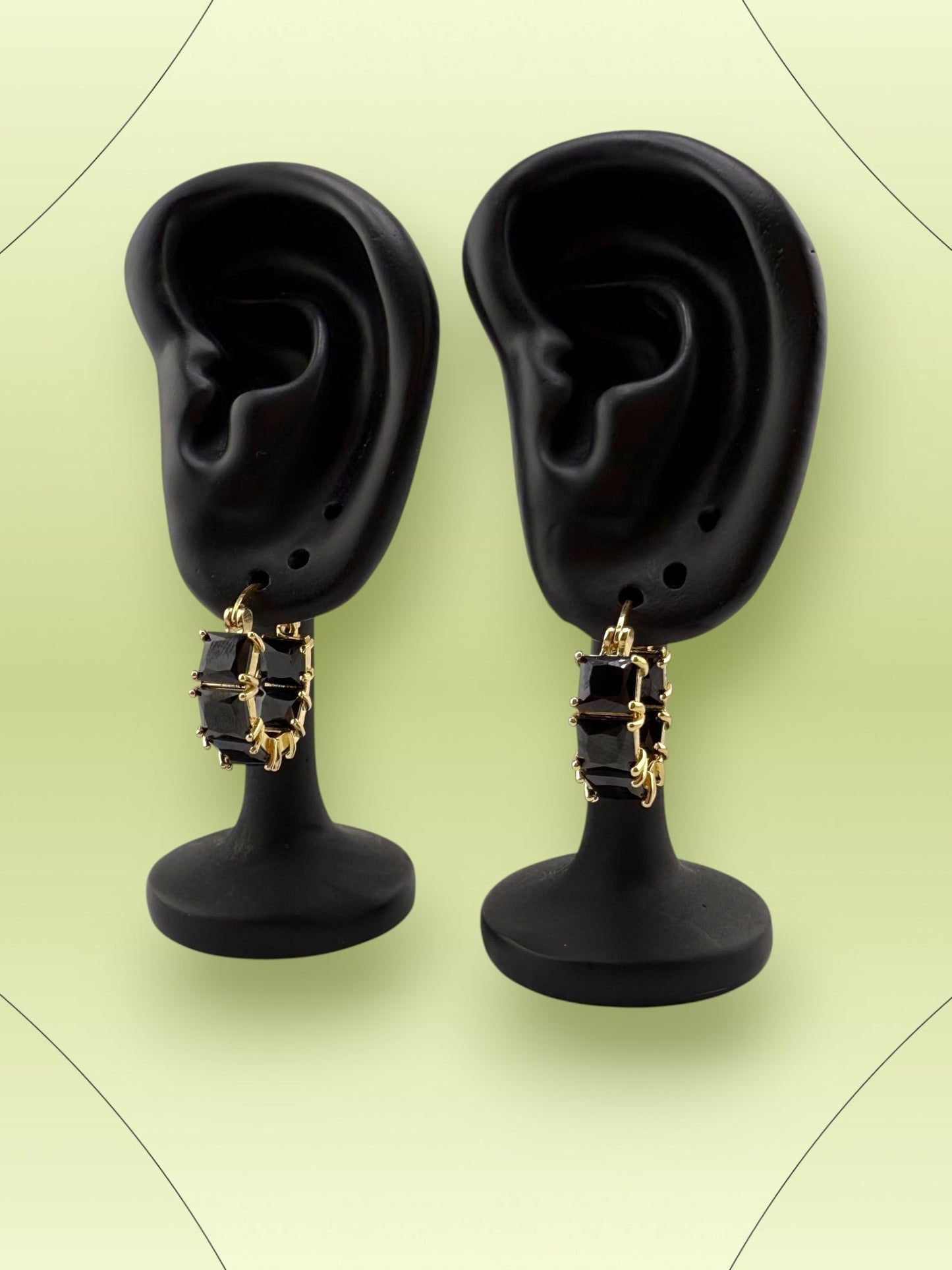 Obsidian Gold Hoop Earrings - Noir Guard