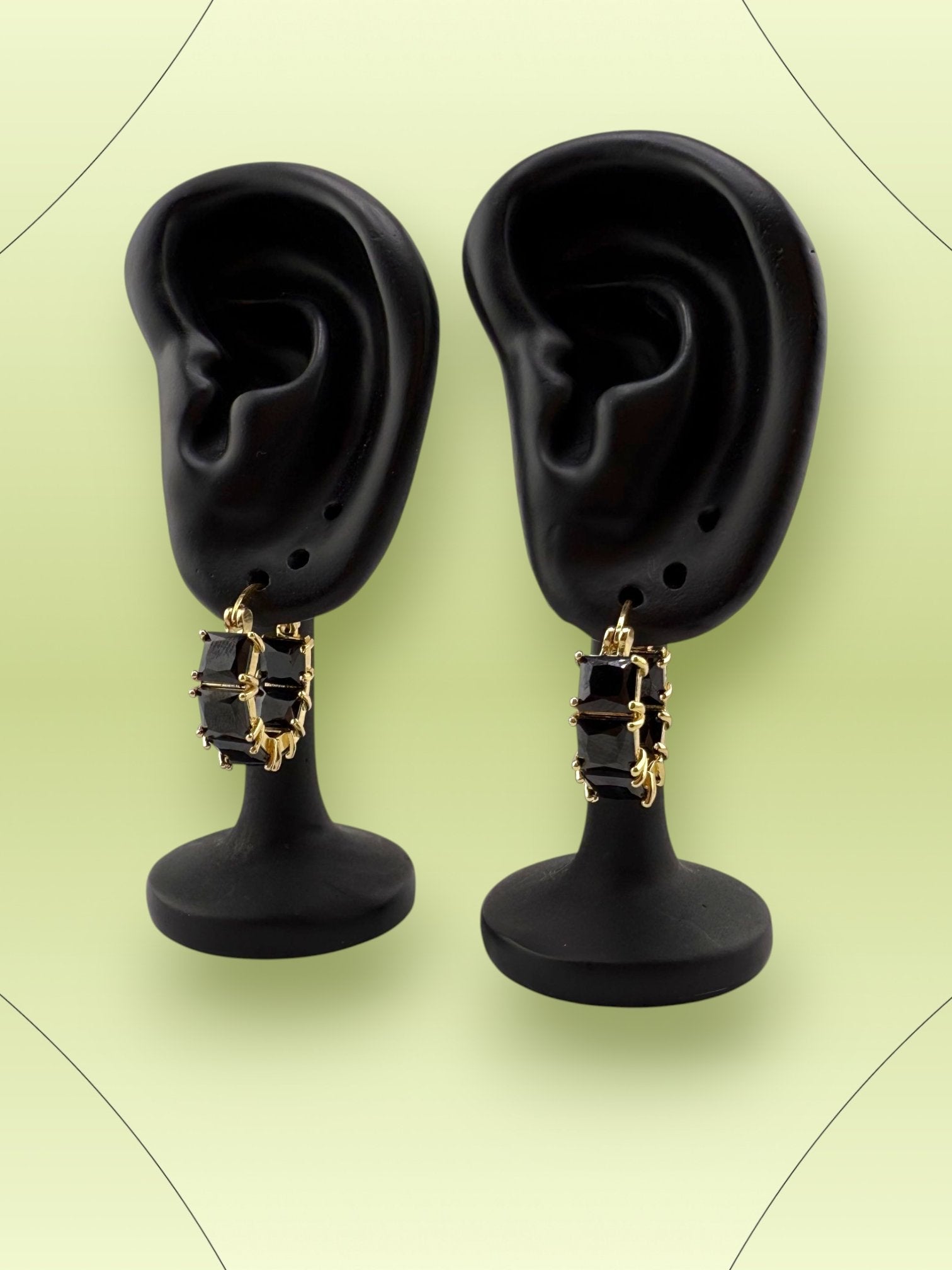 Obsidian Gold Hoop Earrings - Noir Guard