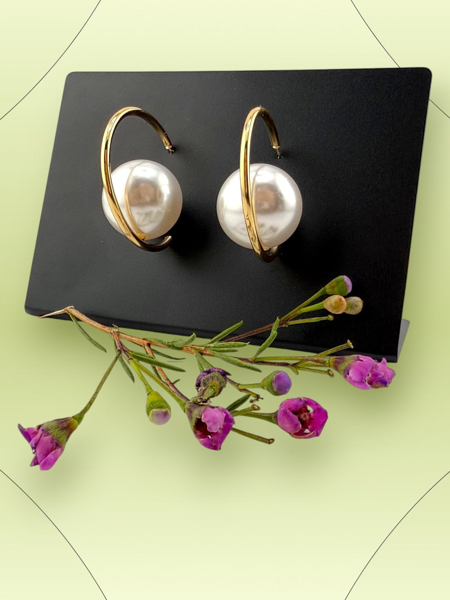 Pearl Hoop Earrings - Orb Luxe