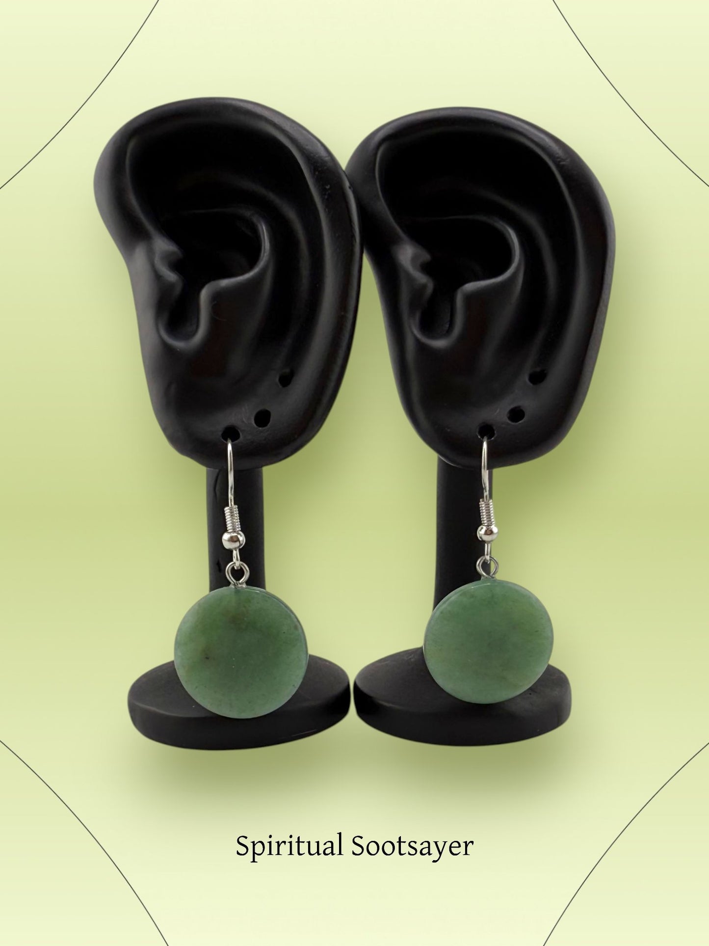 Green Aventurine Disc Earrings - Jade Alluring