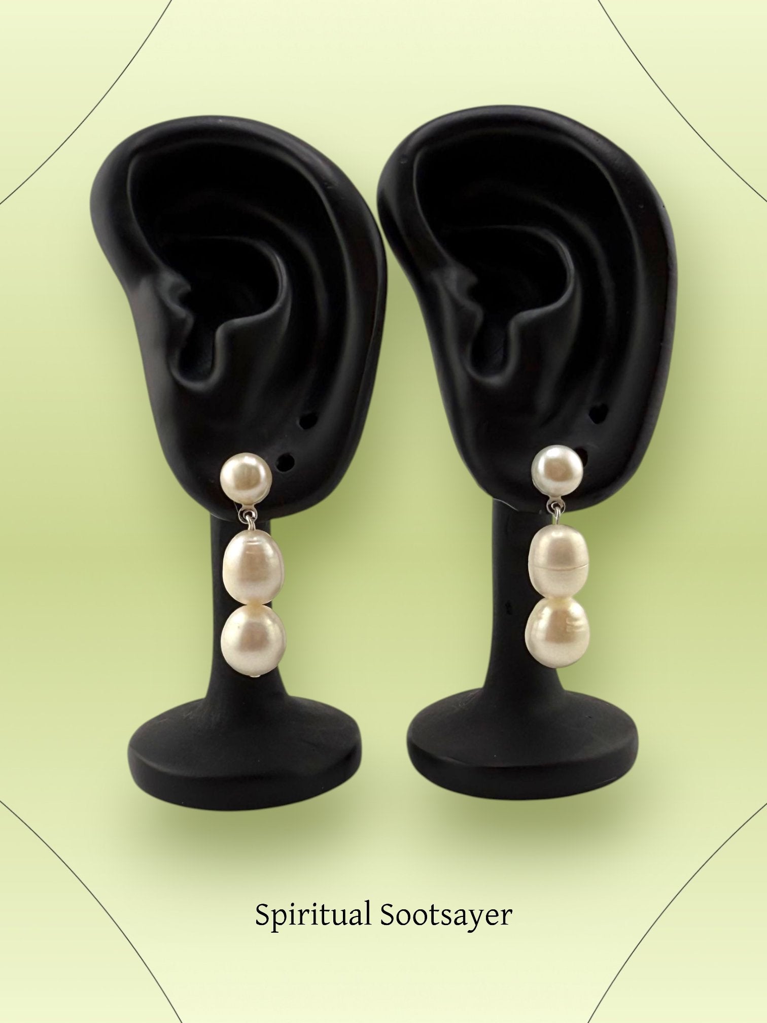 Triple Pearl Drop Earrings - Transcendent Pearl