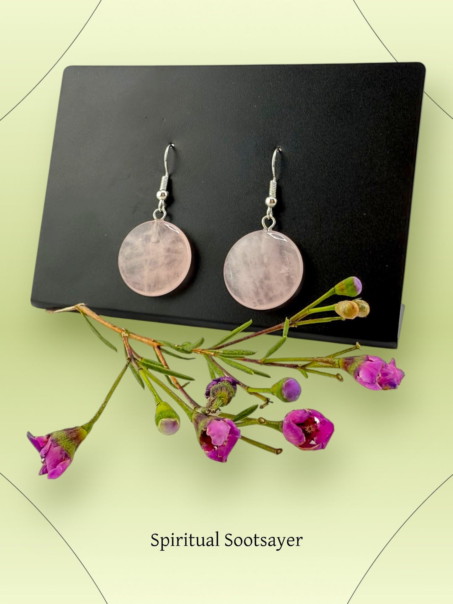 Rose Quartz Drop Earrings - Love Blush