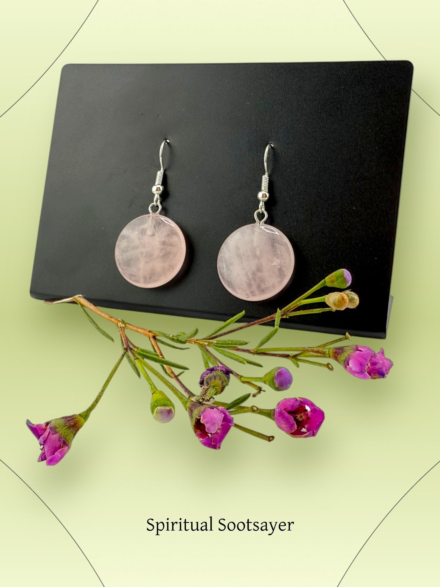 Rose Quartz Drop Earrings - Love Blush