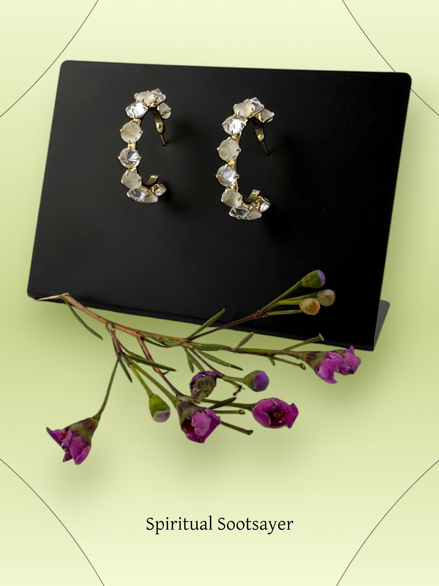 Moonstone & Crystal Quartz Earrings – Feminine Grace & Pure Clarity