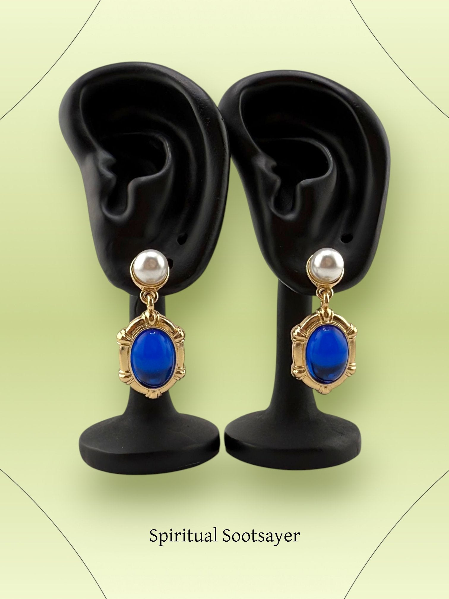 Royal Lapis & Pearl Drop Earrings - Royal Gaze