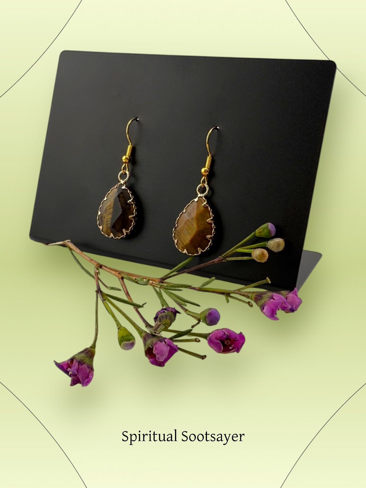 Fierce Gaze – Tiger Eye Drop Earrings