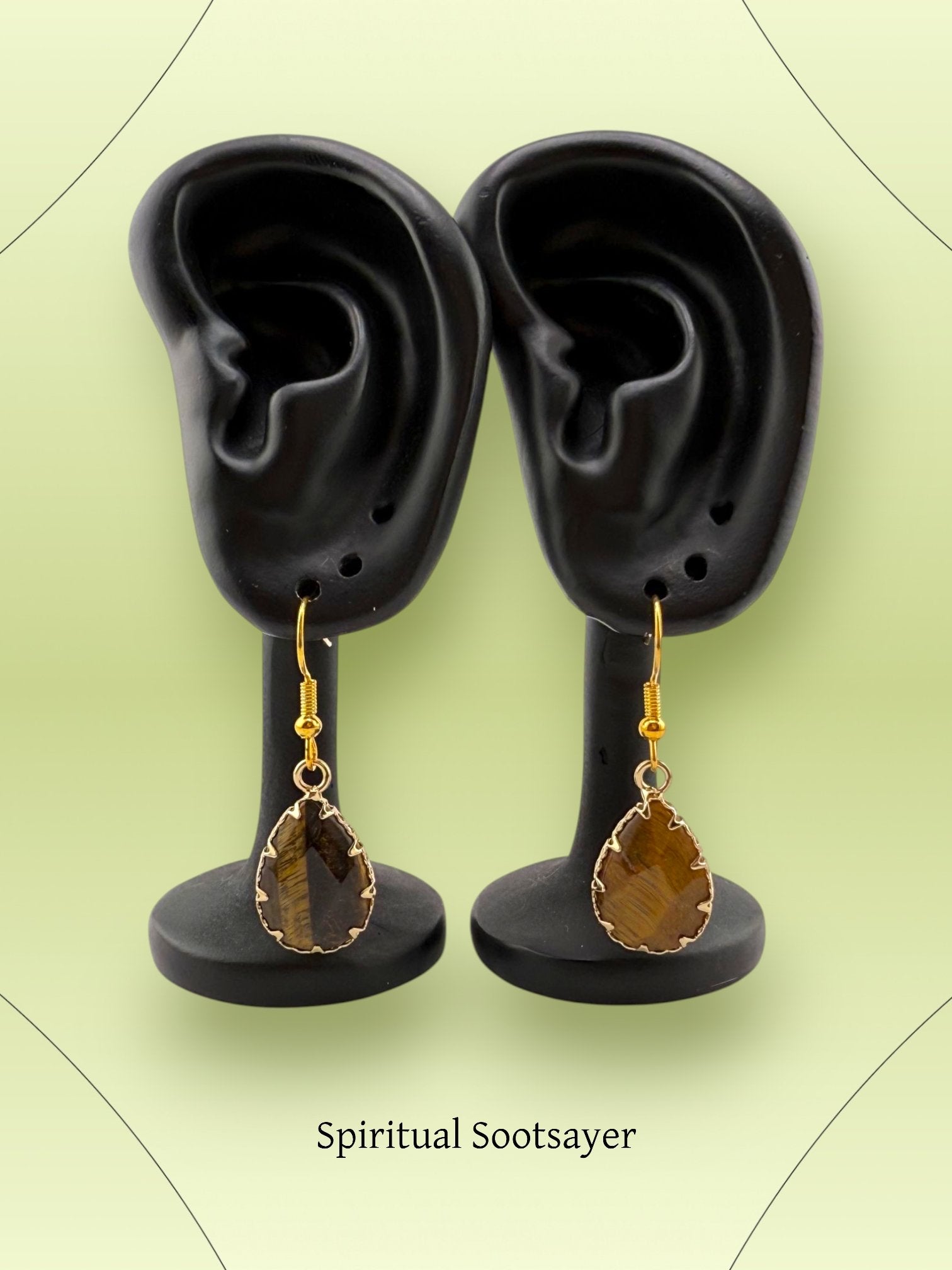 Fierce Gaze – Tiger Eye Drop Earrings