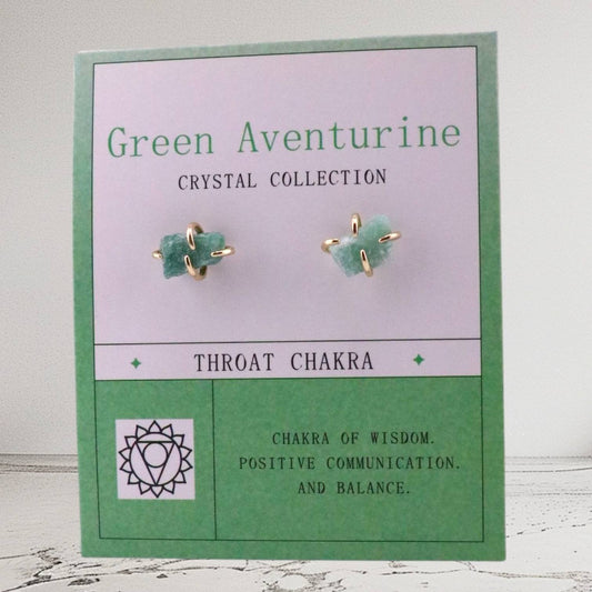 Verdant Voice – Green Aventurine Studs