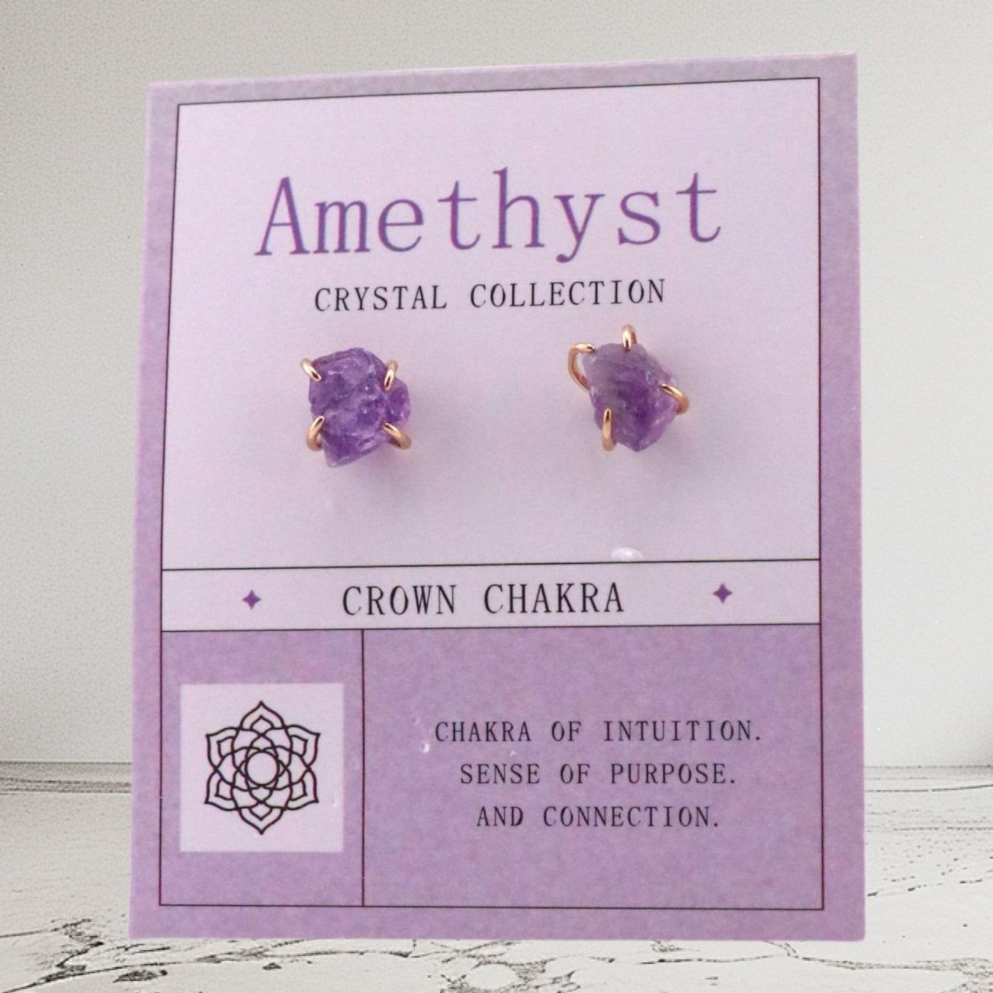 Divine Calm – Amethyst Studs