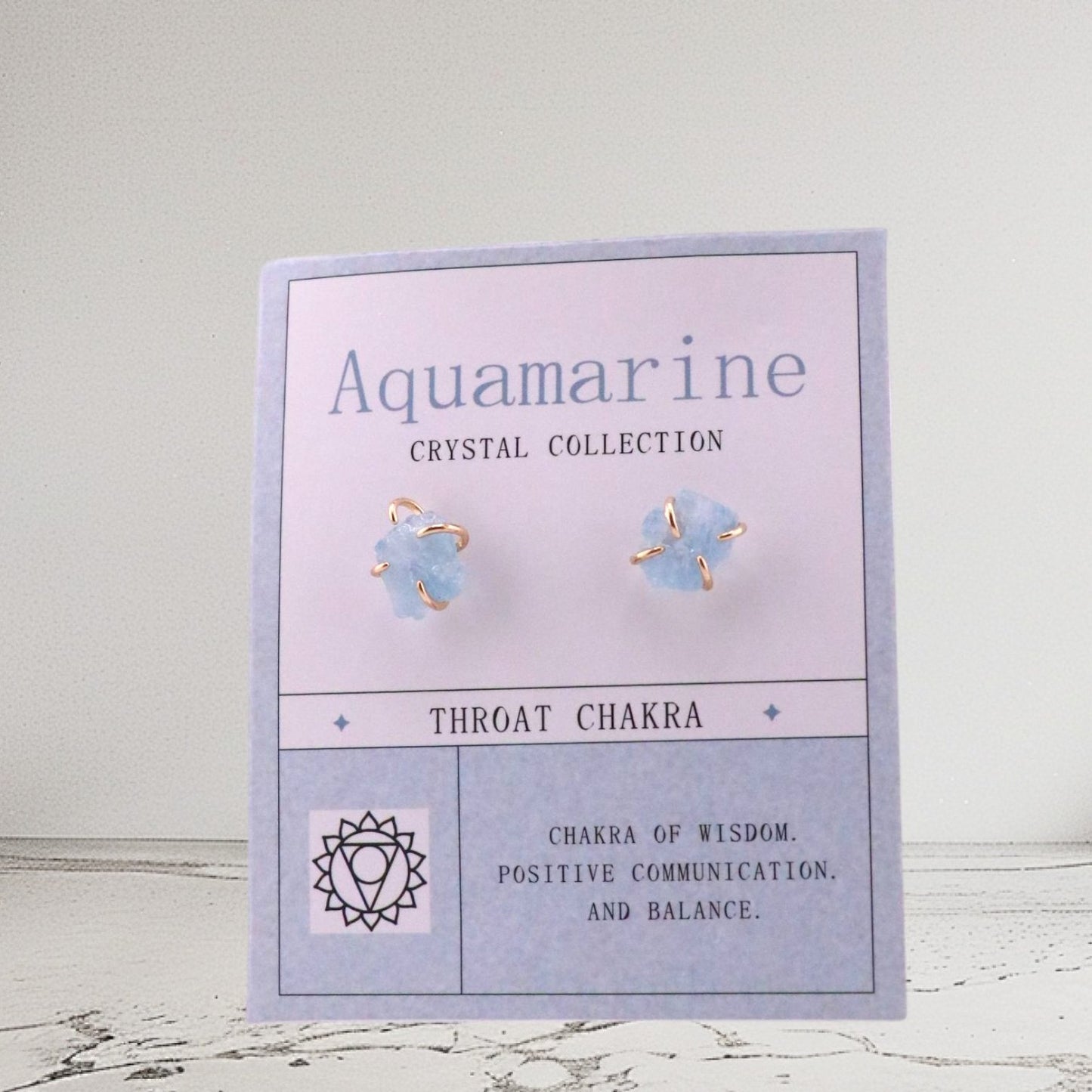 Aquamarine Calm – Raw Crystal Studs