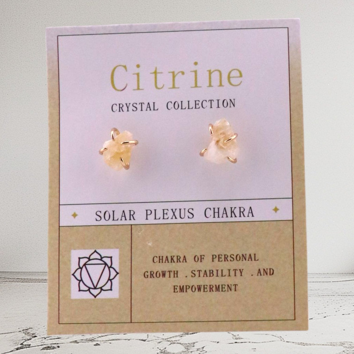 Citrine Spark – Raw Crystal Studs