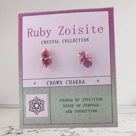 Soul Awakening – Ruby Zoisite Studs
