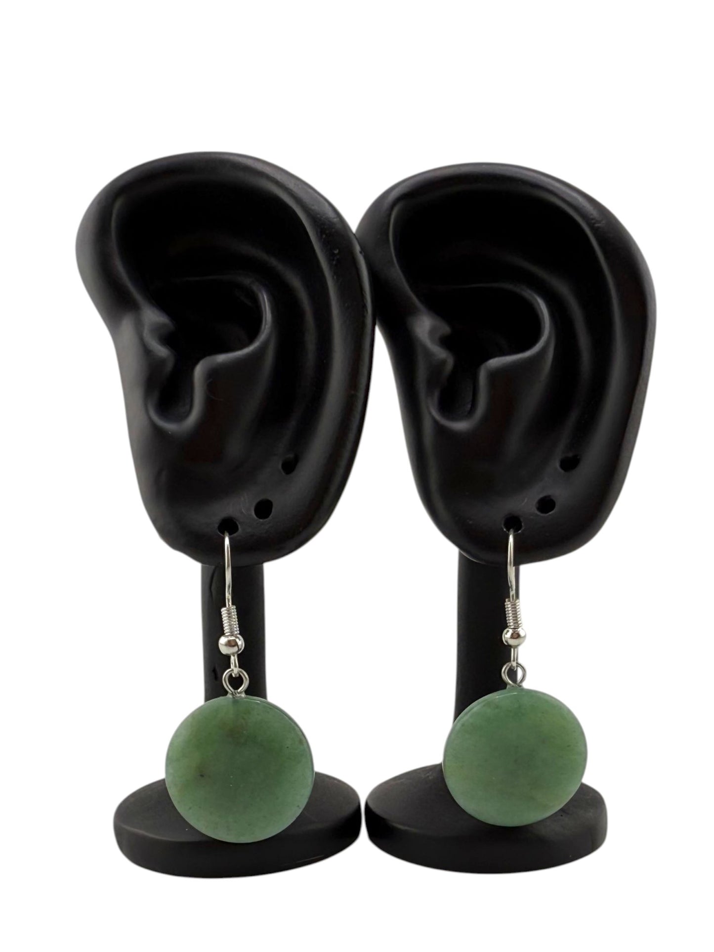 Green Aventurine Disc Earrings - Jade Alluring