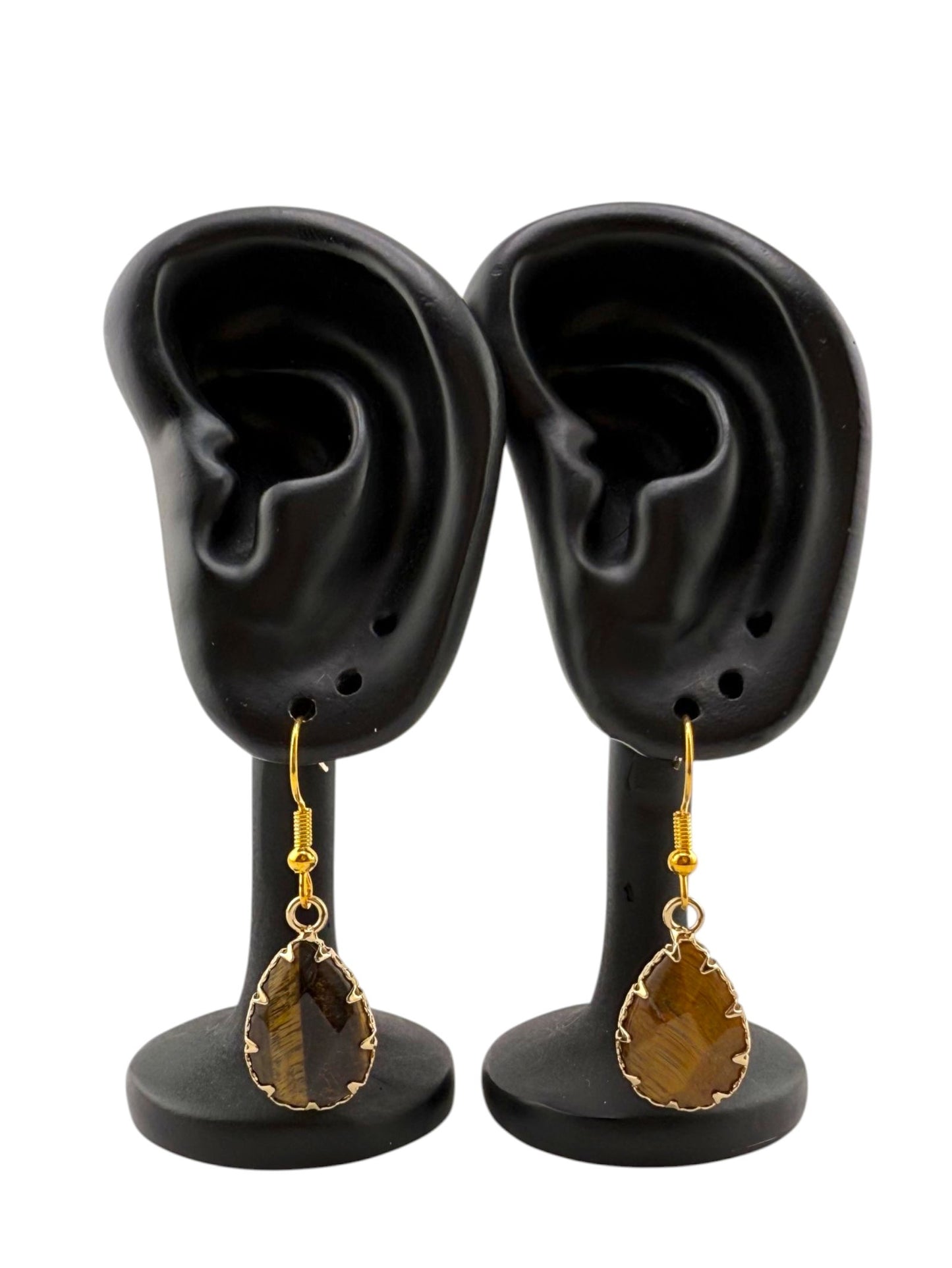 Fierce Gaze – Tiger Eye Drop Earrings