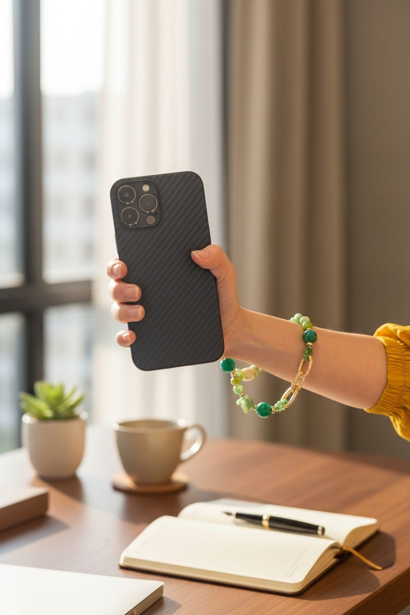 Green Agate and Aventurine crystal phone keychain