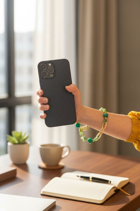 Green Agate and Aventurine crystal phone keychain