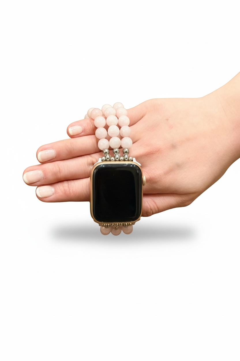 rose quartz apple watch strap