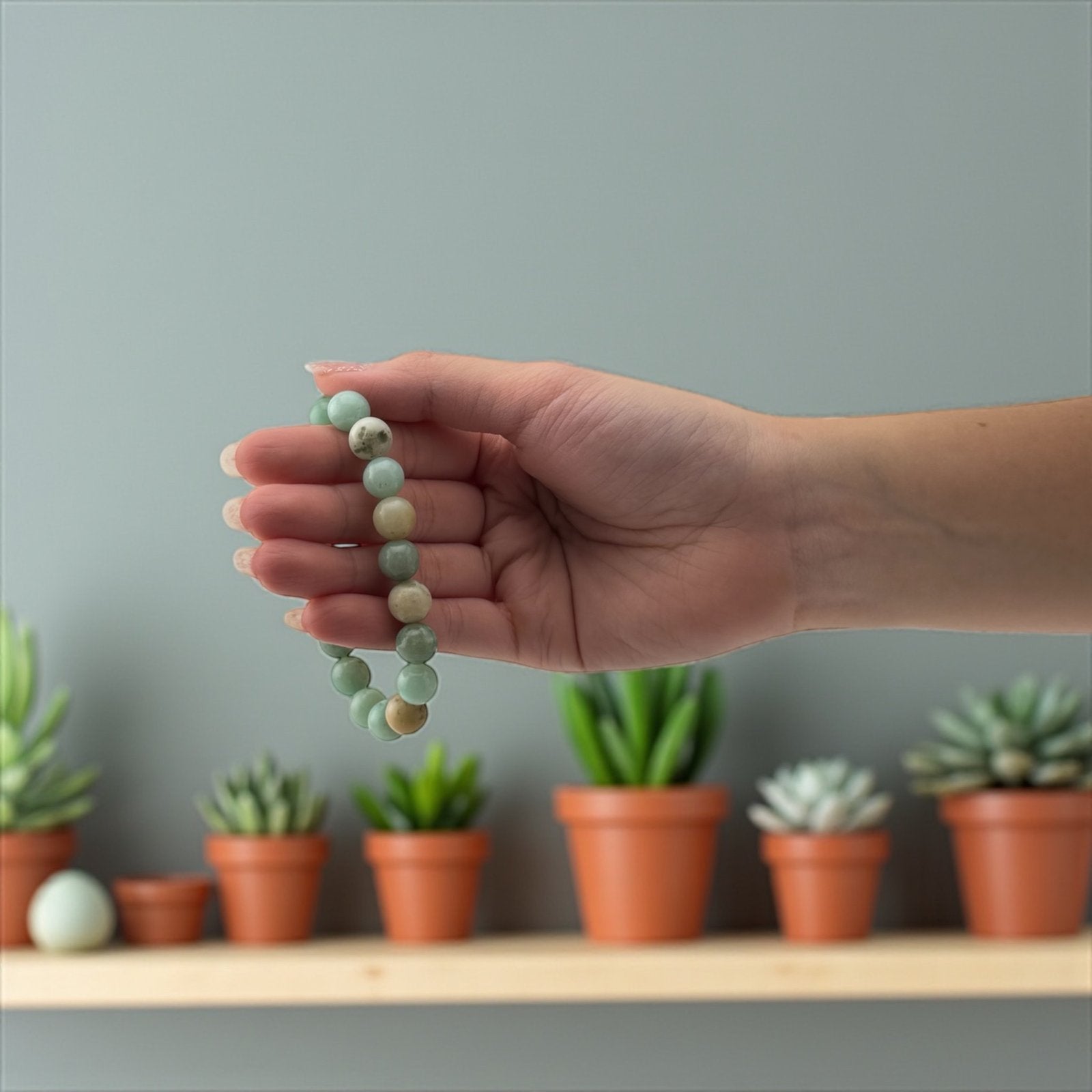 Amazonite Bracelet – Natural Gemstone Beads in Soothing Blue-Green Tones