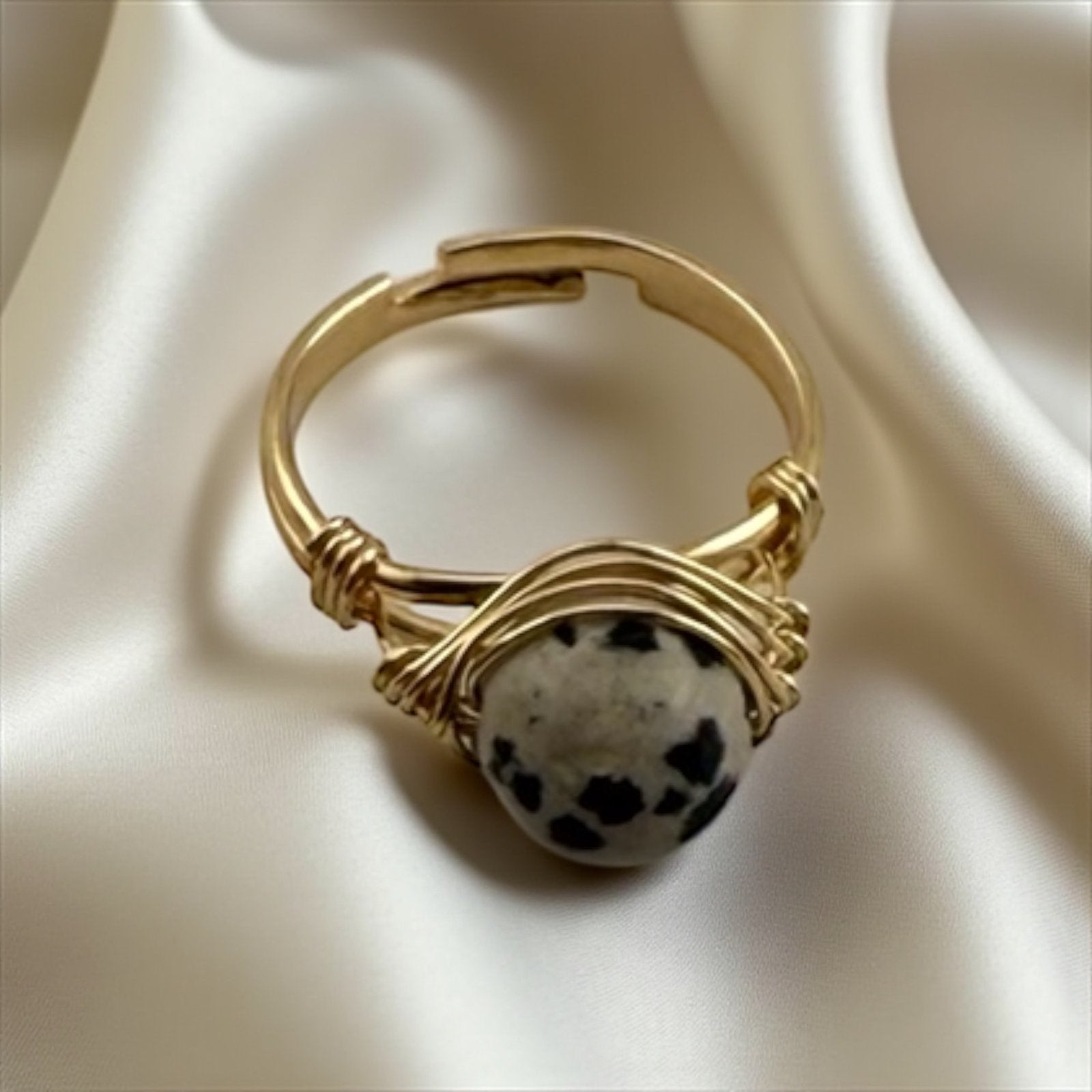 Wild Focus Dalmatian Jasper Ring – Break Patterns & Build Power