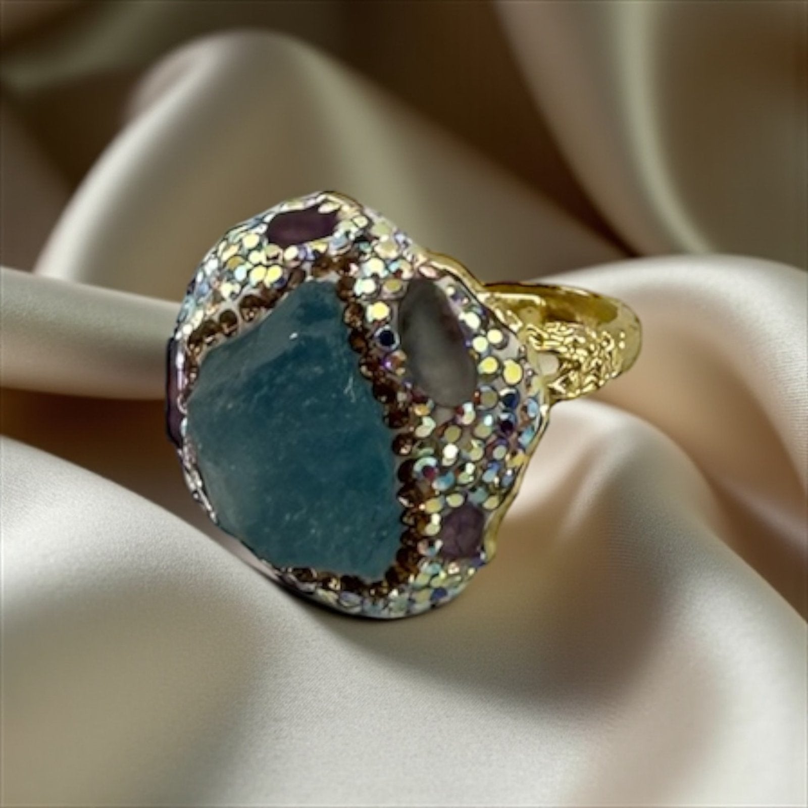 Royal Bloom Green Aventurine Ring – Manifest Wealth & Hold Elegance