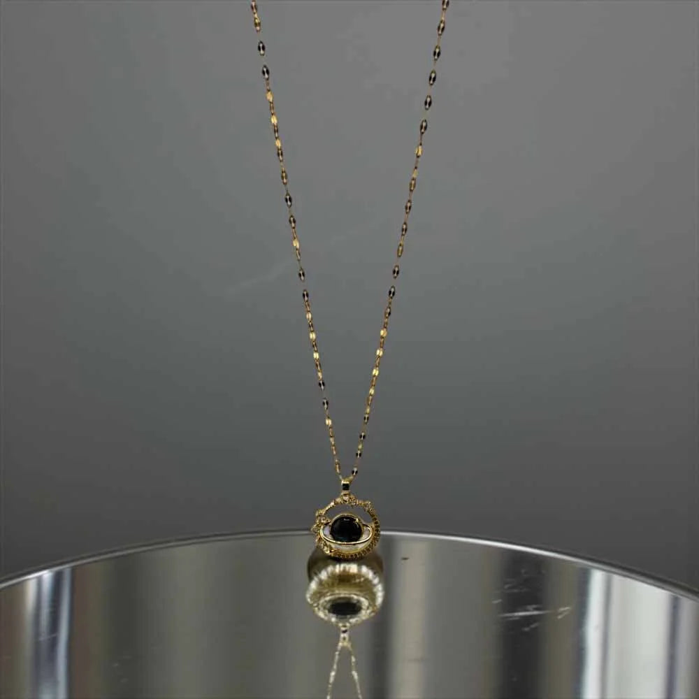 Faux Black Obsidian Necklace – Stylish Protection with Modern Edge