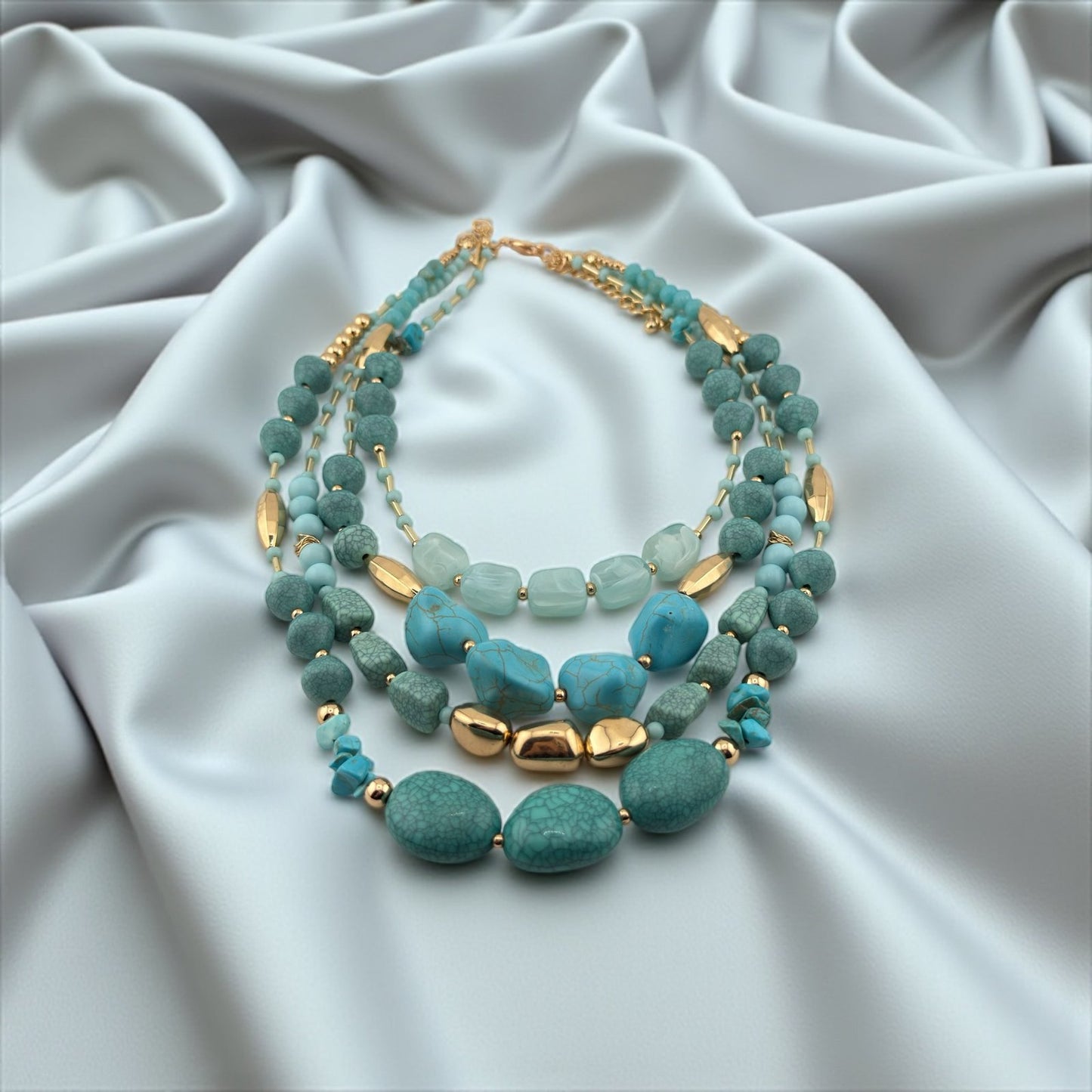 Amazonite & Blue Jade Necklace – Calm Spirit, Strength & Soothing Energy