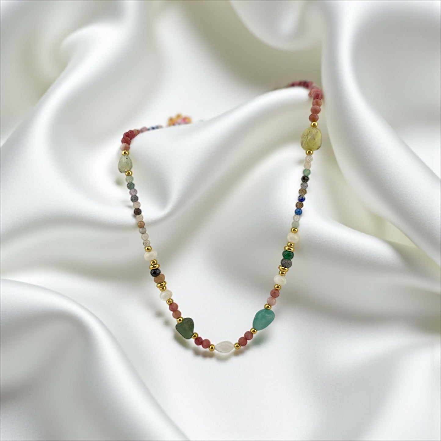 Amazonite, Red Jasper, Citrine & Aventurine Necklace – Abundance, Energy & Balance