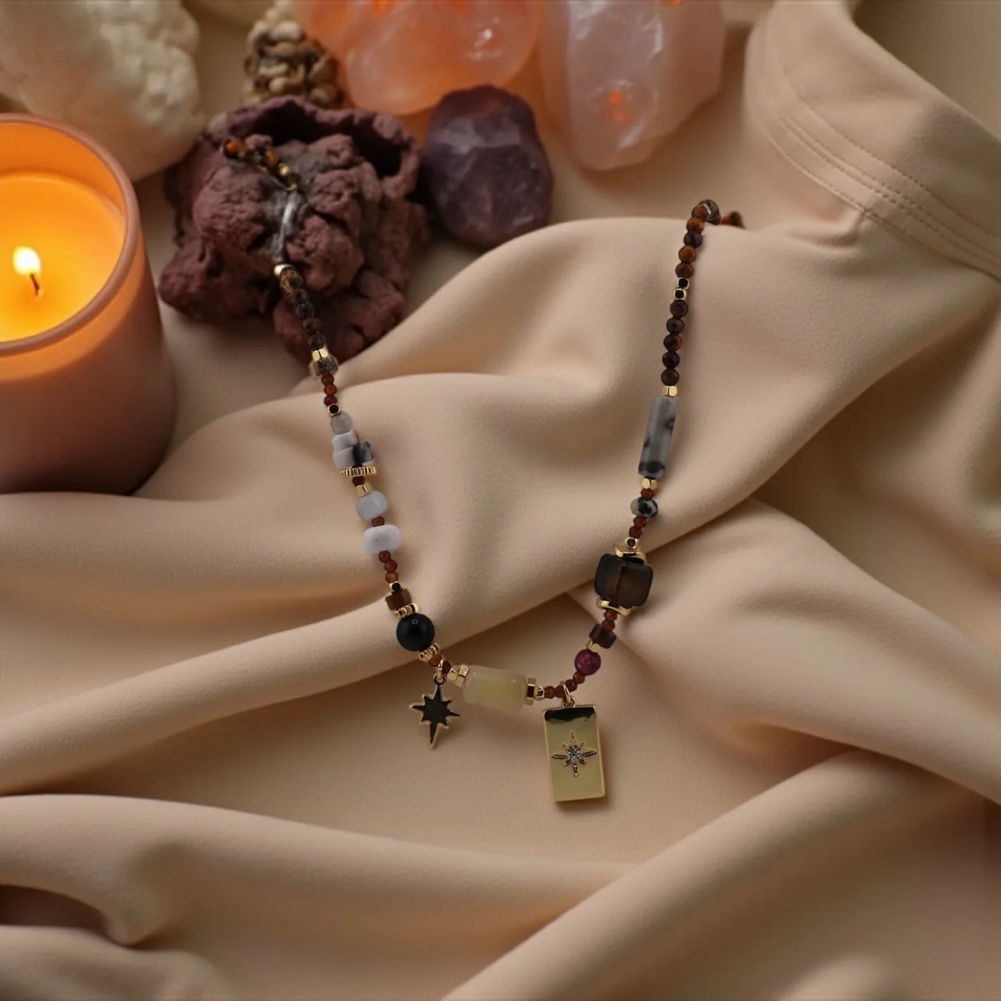 Mixed Crystal Necklace – Healing Vibes & Radiant Spark