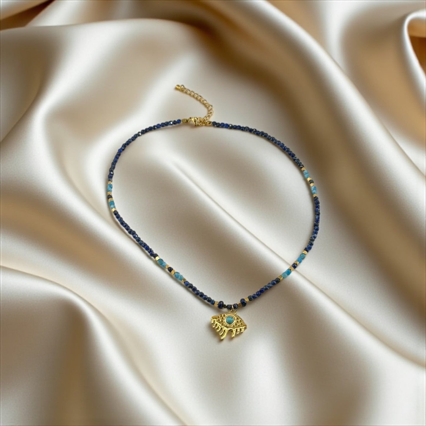 Lapis Lazuli & Turquoise Bead Necklace – Wisdom, Protection & Peaceful Flow