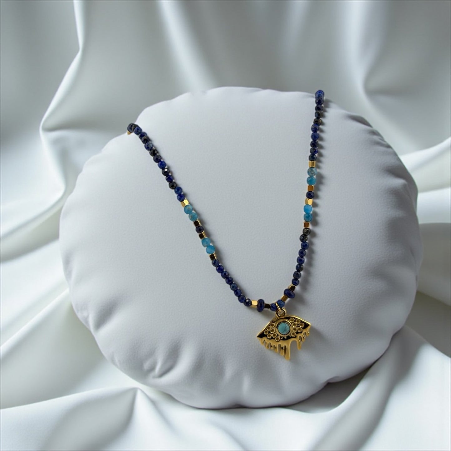 Lapis Lazuli & Turquoise Bead Necklace – Wisdom, Protection & Peaceful Flow