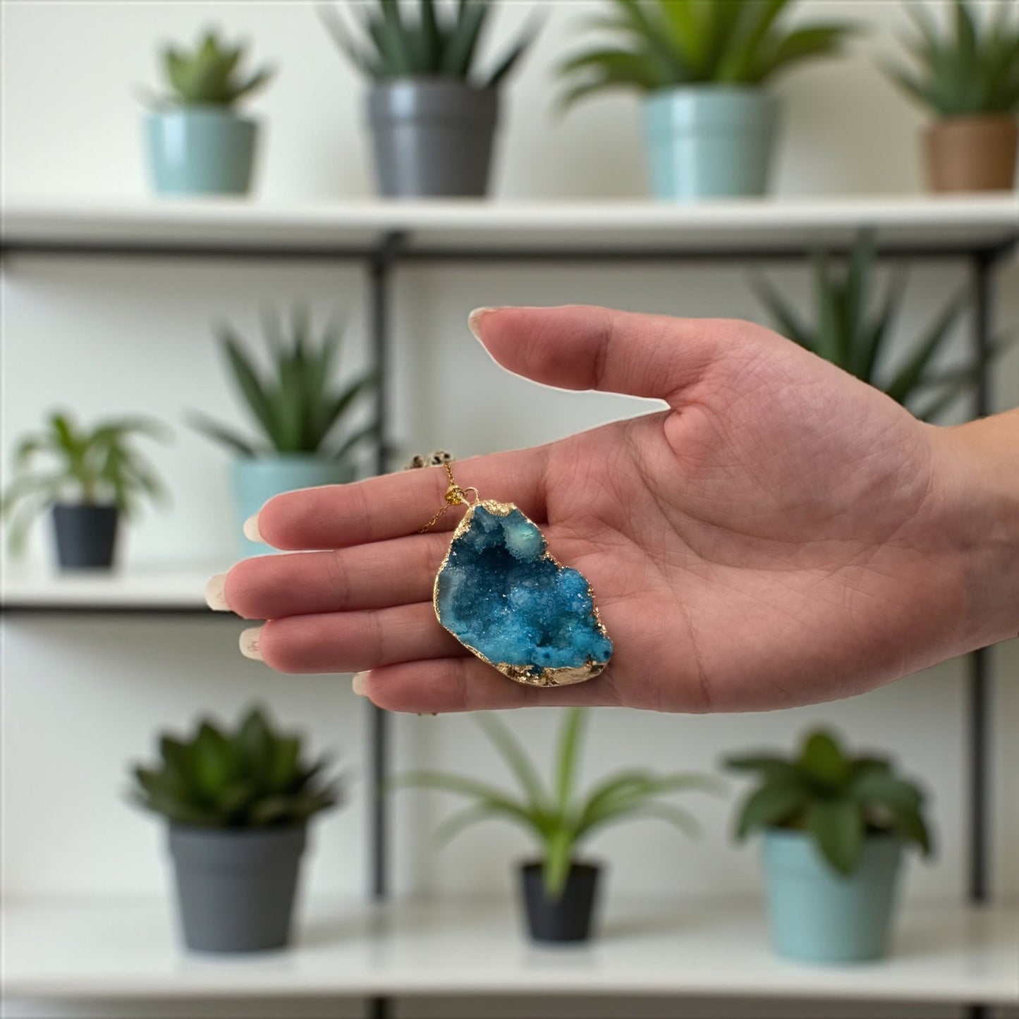Blue Apatite Raw Finish Necklace – Truth, Clarity & Natural Elegance