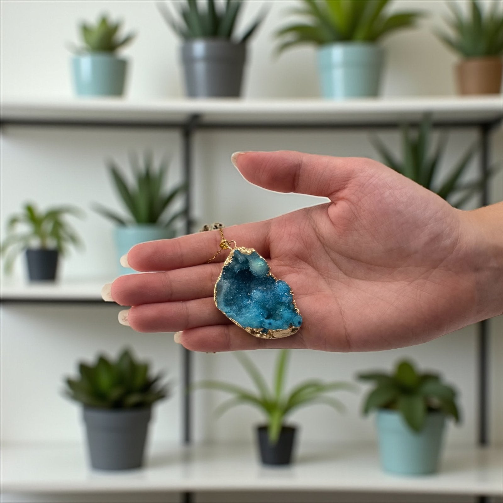 Blue Apatite Raw Finish Necklace – Truth, Clarity & Natural Elegance
